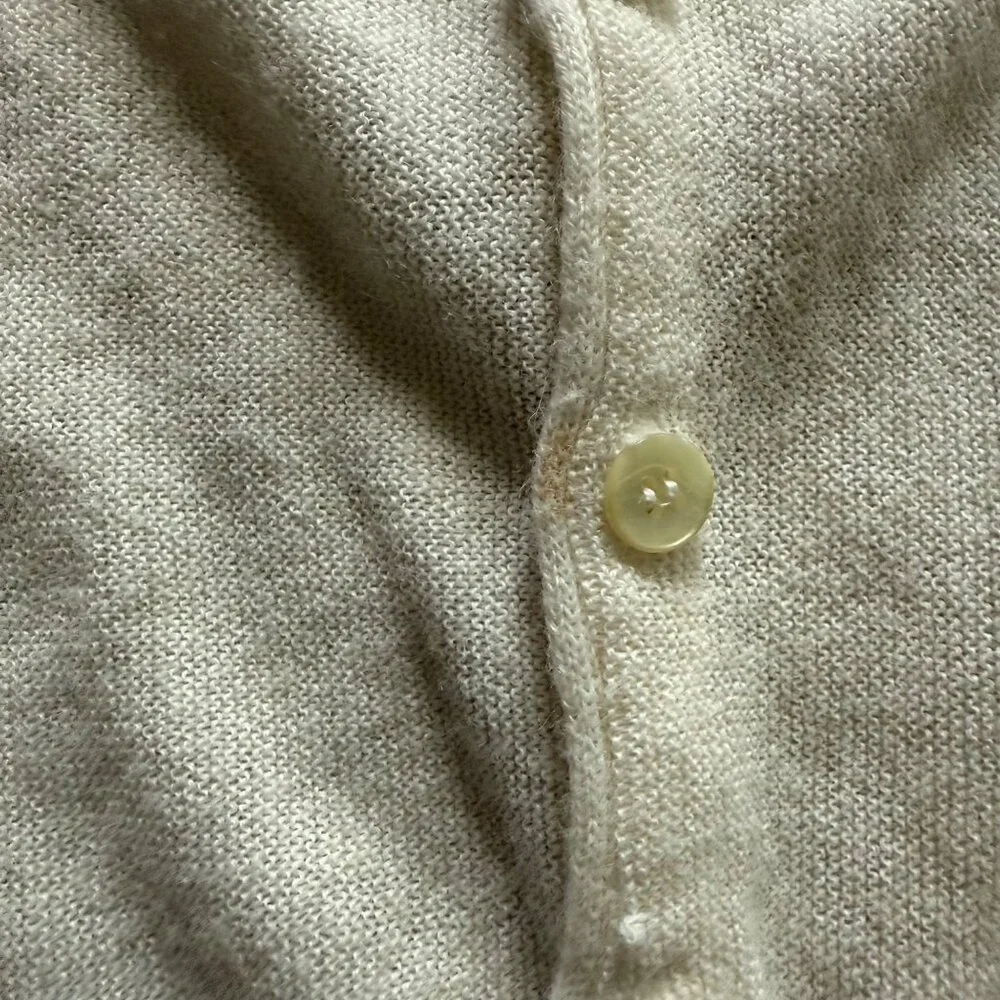 Christian Dior Mens Large Vintage Ivory Button-Up Cardigan Sweater Acrylic Blend - Picture 4 of 8